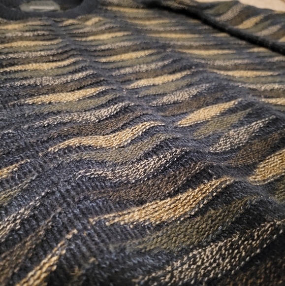 Vintage Serafini 3d Knit Grandpa Dad Crew Sweater y2k 90s Men's Sweater Size XL - Picture 2 of 8